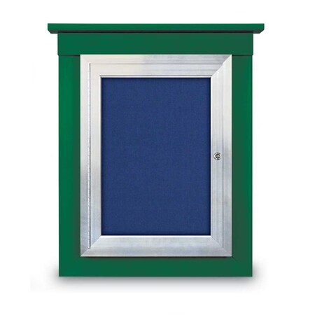 United Visual Products 60"x48" 2-Door Enclosed Letterboard, Header, Grey Felt/Cherry UV2626HD-CHERRY-GREY